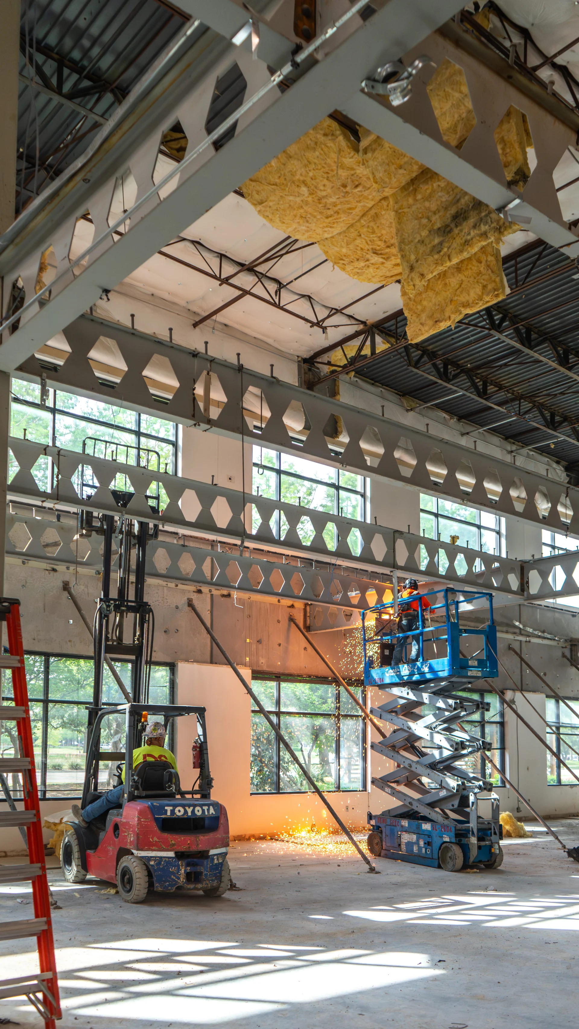 Steel beams going in — Awaken Church construction