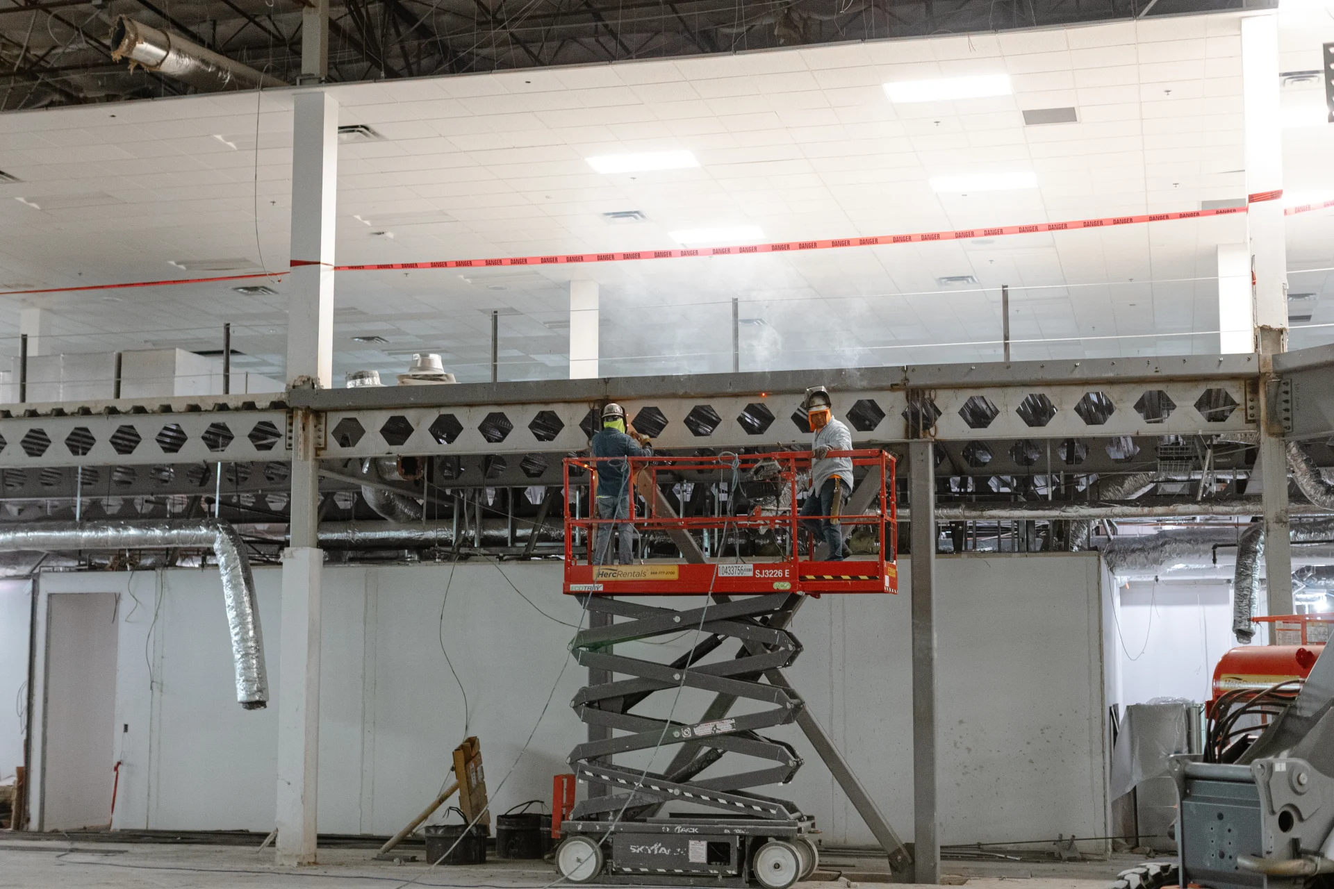 Steel beam installation Awaken Church