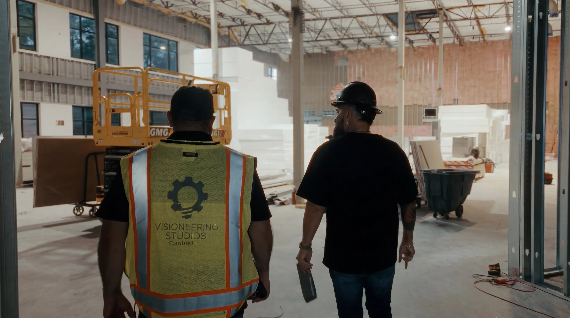 Walking the construction site at 4600 Regent Blvd